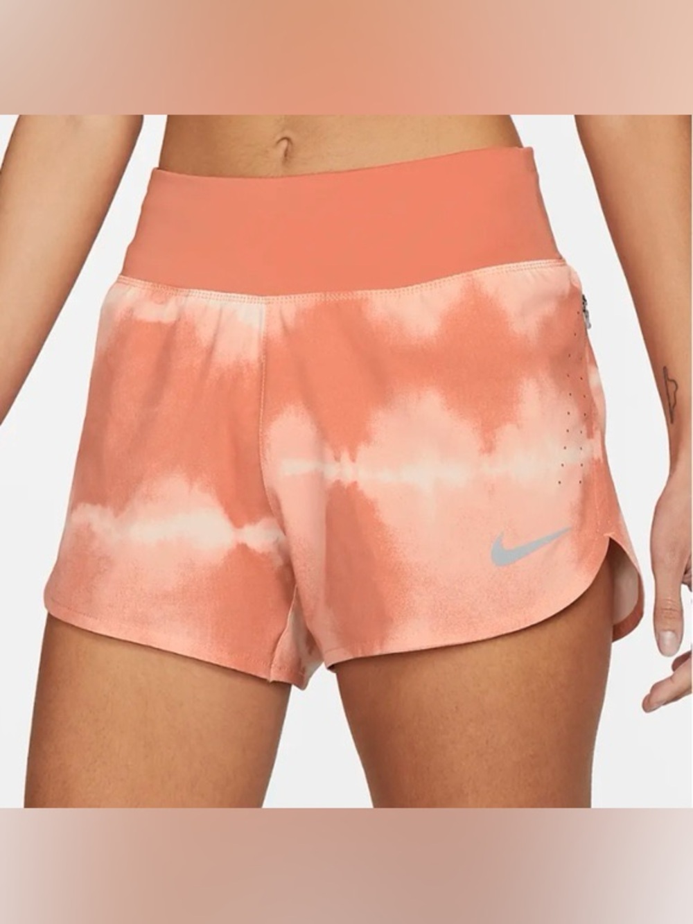 Nike Women's Orange Tie-Dye Running Shorts